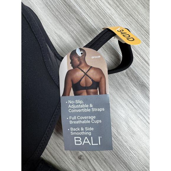 Bali Ultralight Underwire T-Shirt Bra DF3439 –‎ 34DD, Black, NWT - Picture 7 of 8